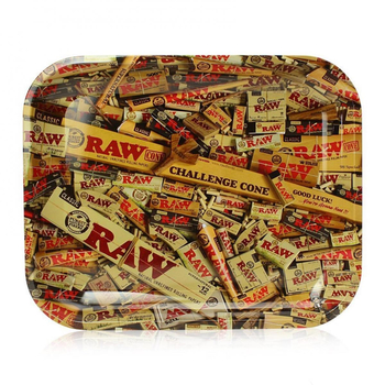 Поднос RAW Metal Rolling Tray, Mixed Products Mini - Бренд RAW - Магазин бонгов бонгшоп.рф